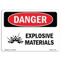 Signmission OSHA Danger Sign, 7" Height, 10" Width, Aluminum, Explosive Materials, Landscape, L-1210 OS-DS-A-710-L-1210